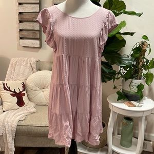 Lilac Swiss Dot Tiered Dress